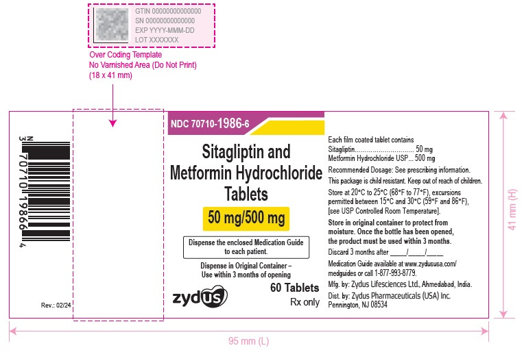 Slightly more complex, multiple-ingredient drug product example. The ingredient is sitagliptin / metformin. The strength of sitagliptin is 50 mg. The strength of metformin is 500 mg. The dose form is tablet.